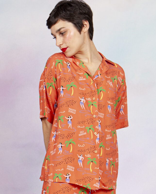 CAMISA  "FREE THE COCOS" CORAL