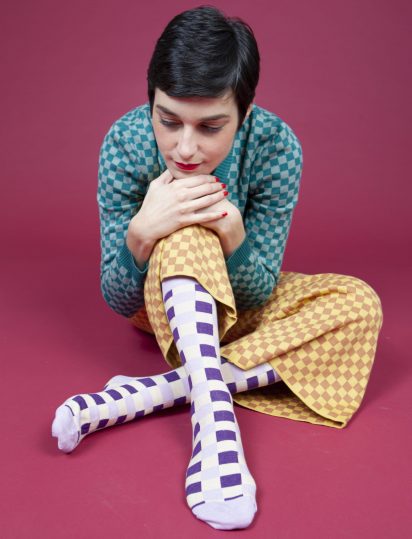 calcetines chess malva