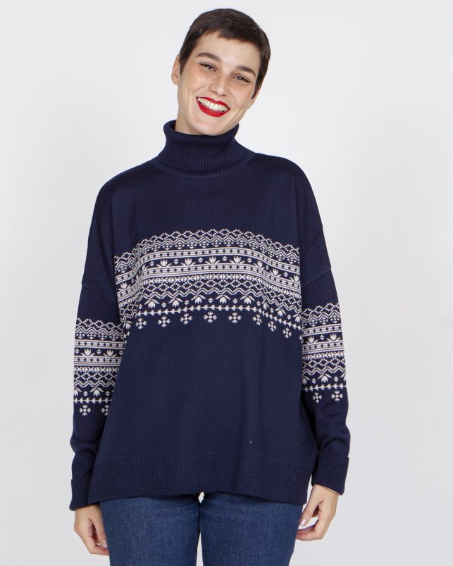 Jersey jacquard azul - Imagen 2