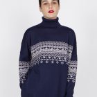 Jersey jacquard azul