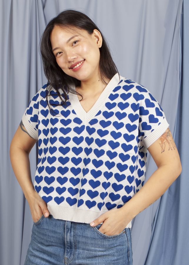 chaleco love blue