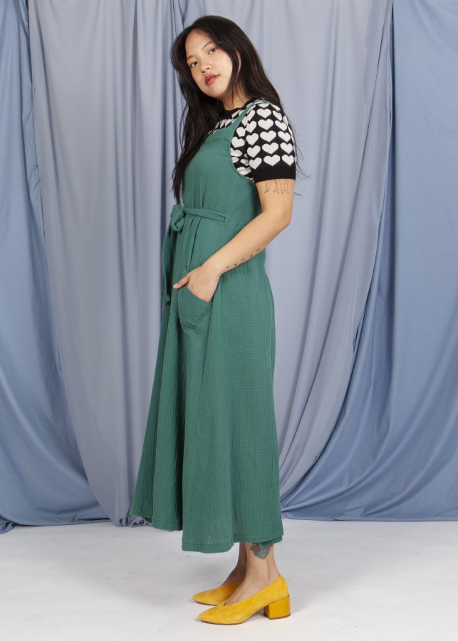 vestido delantal esmeralda - Imagen 2