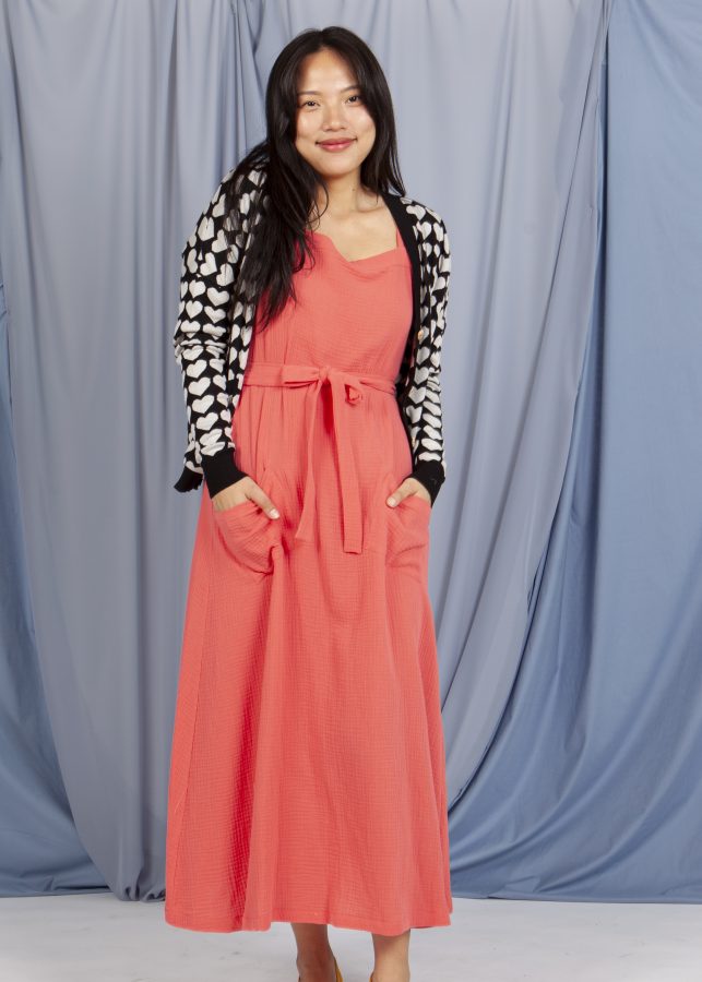 vestido delantal coral - Imagen 3