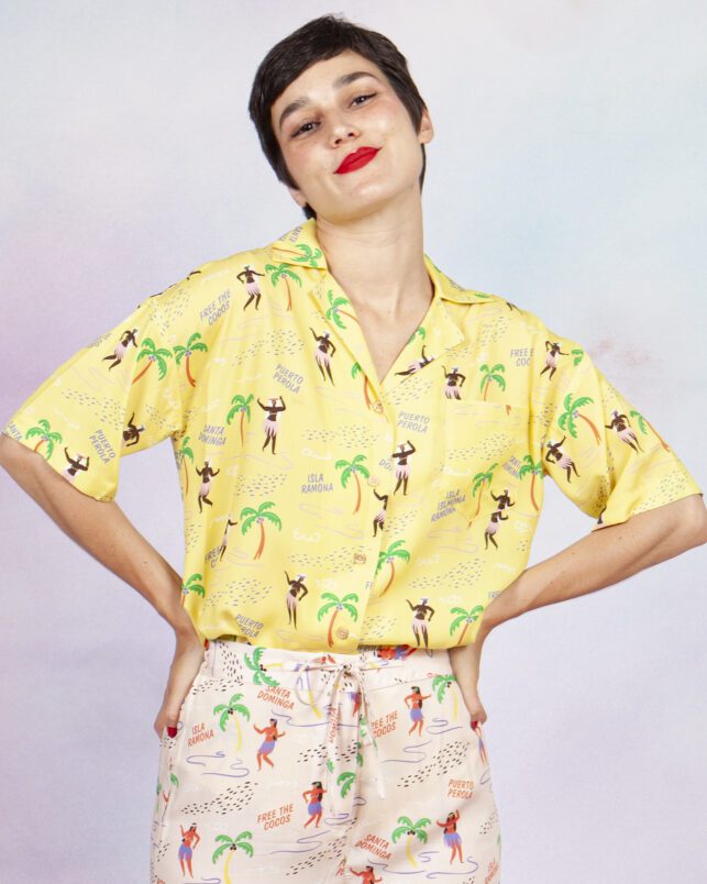 CAMISA  "FREE THE COCOS" AMARILLA