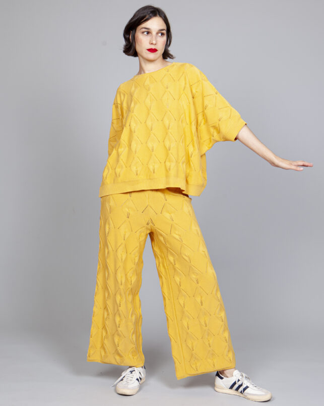 pantalón hojas yellow