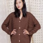cardigan sencillo chocolate - Imagen 2