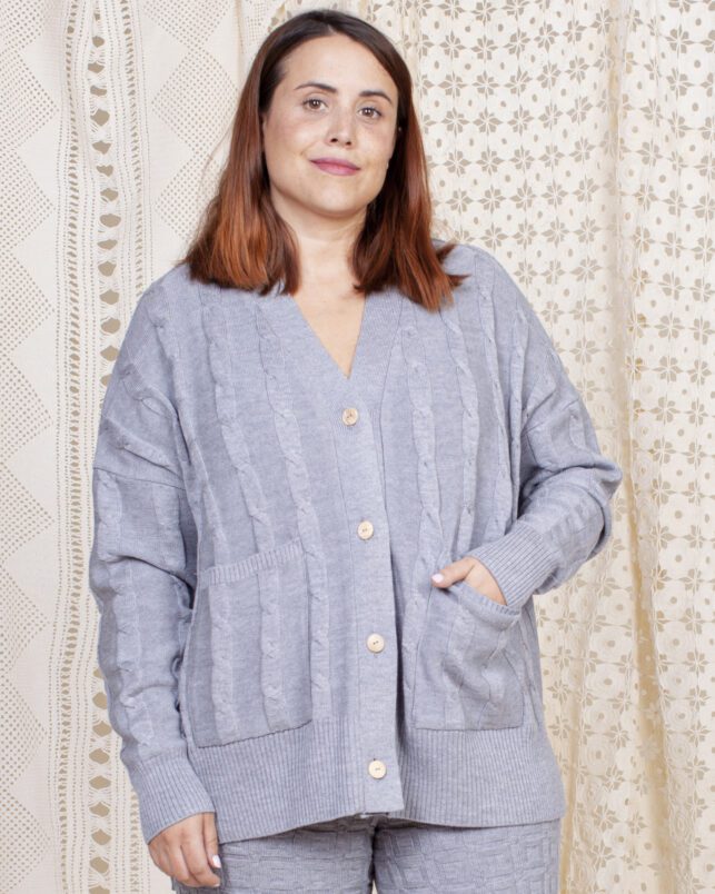 cardigan sencillo grey - Imagen 2