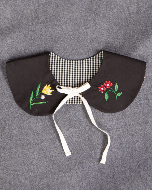 cuello flores negro - Imagen 3