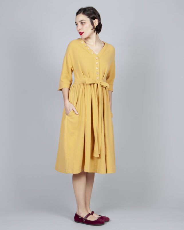 VESTIDO MOSTAZA