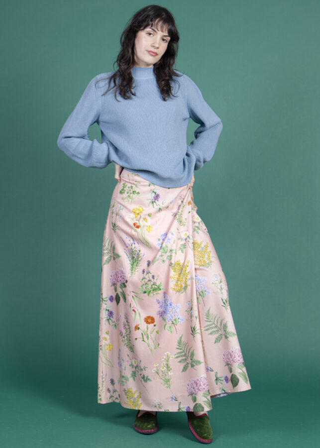 Falda ramillete rosa