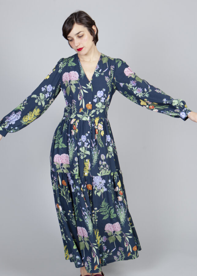 vestido primavera azul