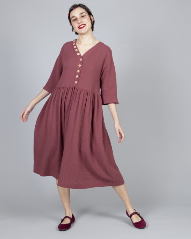 VESTIDO VINO - Imagen 2