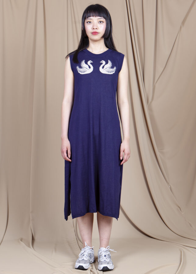 vestido cisnes navy - Imagen 2