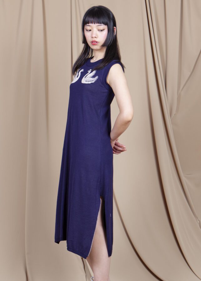 vestido cisnes navy - Imagen 3