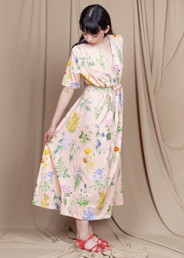 vestido ramillete rosa