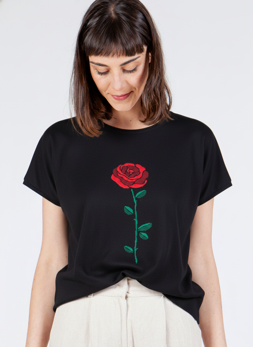 TOP ROSE BLACK