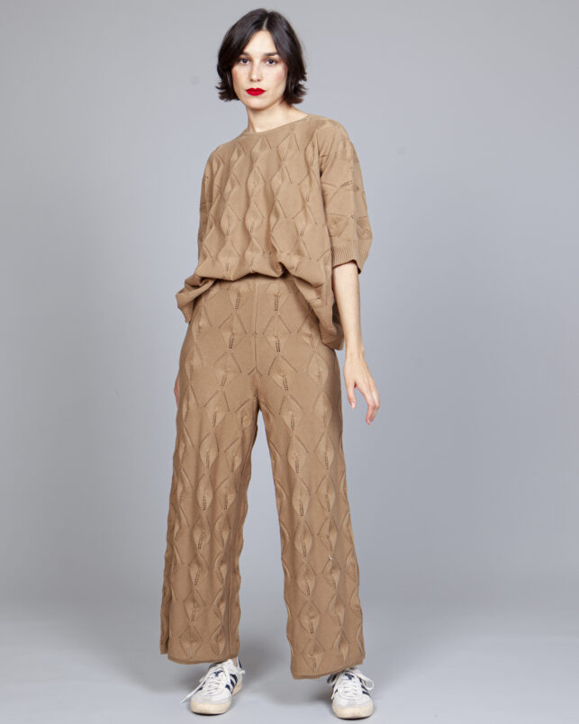 PANTALÓN HOJAS CAMEL