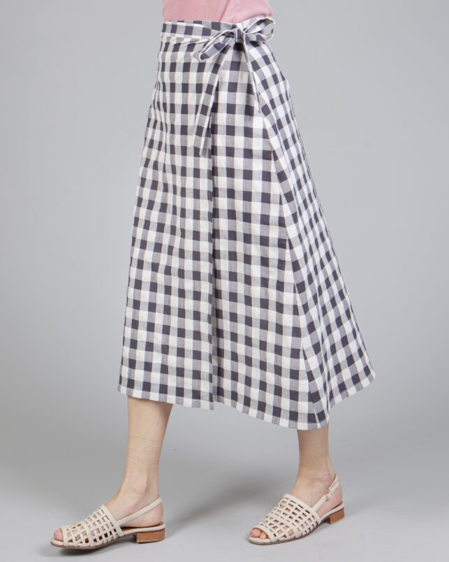 falda pareo vichy navy - Imagen 3