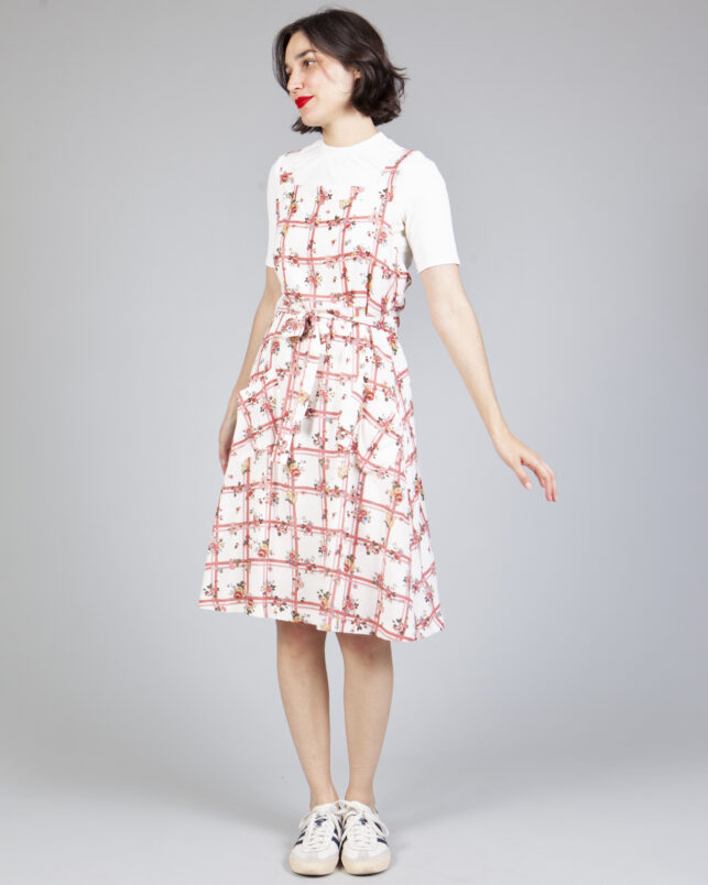 vestido delantal roses rojo