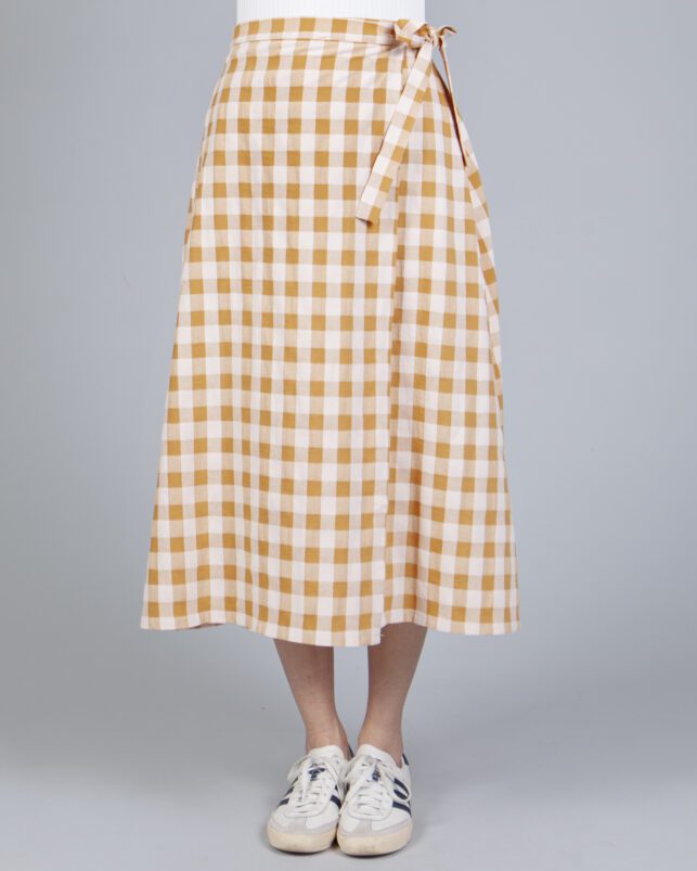 FALDA PAREO VICHY MOSTAZA - Imagen 2
