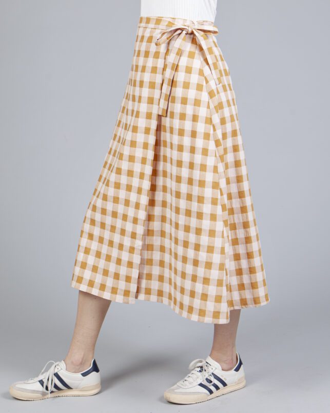 FALDA PAREO VICHY MOSTAZA - Imagen 3