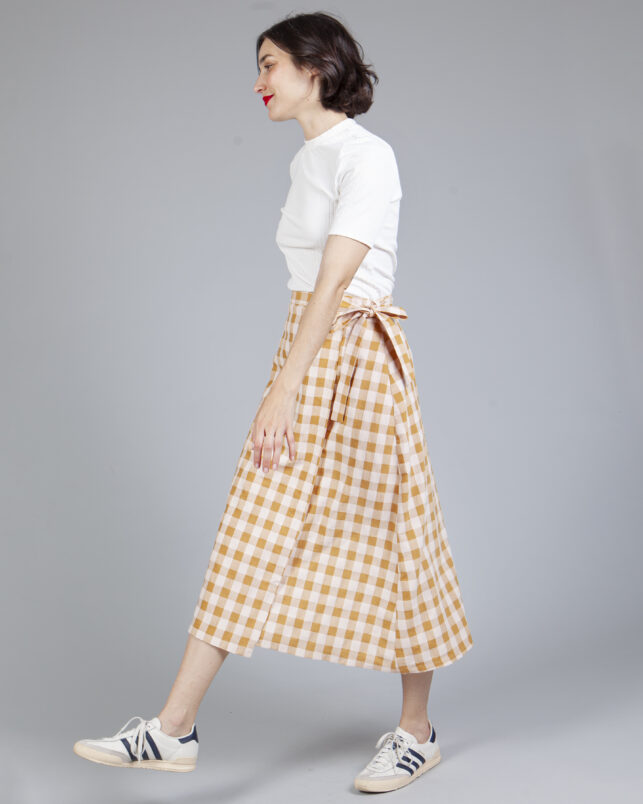 FALDA PAREO VICHY MOSTAZA - Imagen 4