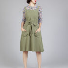 vestido delantal oliva - Imagen 2