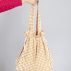 bolso frunce vichy mostaza