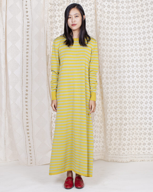 vestido stripes amarillo - Imagen 3
