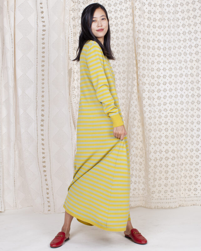 vestido stripes amarillo - Imagen 4