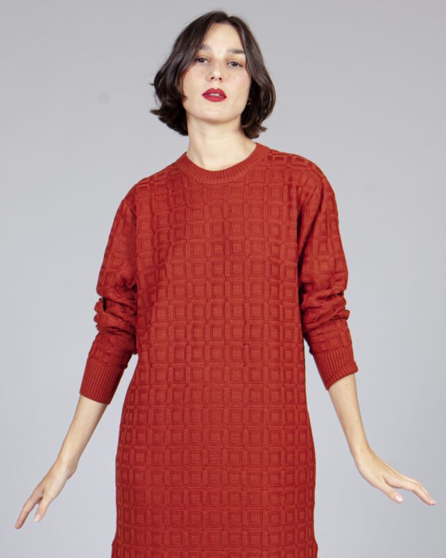 Vestido sencillo teja - Imagen 4