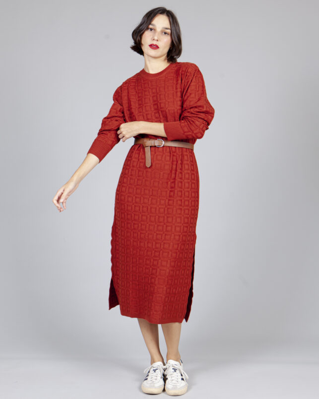 Vestido sencillo teja - Imagen 2