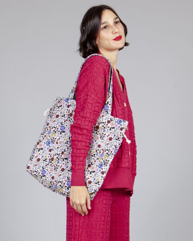bolso frunce florecitas - Imagen 4