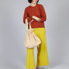 bolso frunce vichy mostaza - Imagen 2