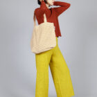 bolso frunce vichy mostaza - Imagen 4
