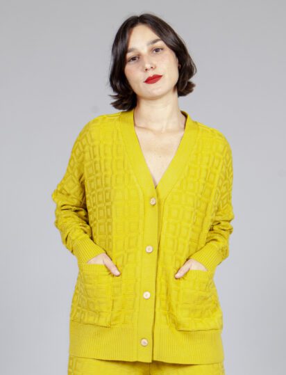 Cardigan sencillo limón