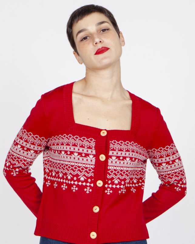 Chaqueta jacquard roja - Imagen 2
