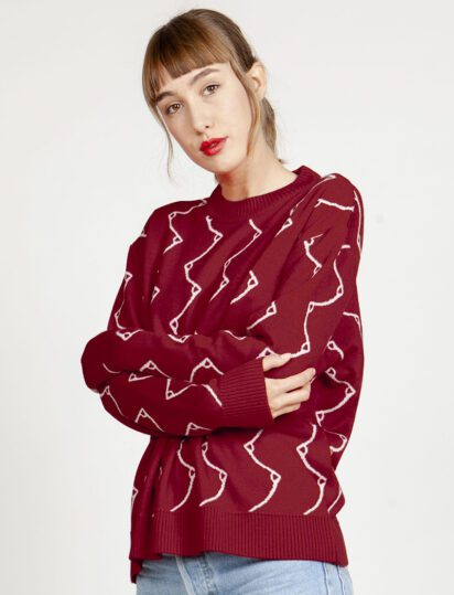 JERSEY ZIGZAG TETAS GRANATE