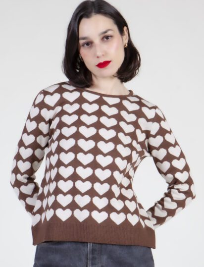 jersey corazones marrón