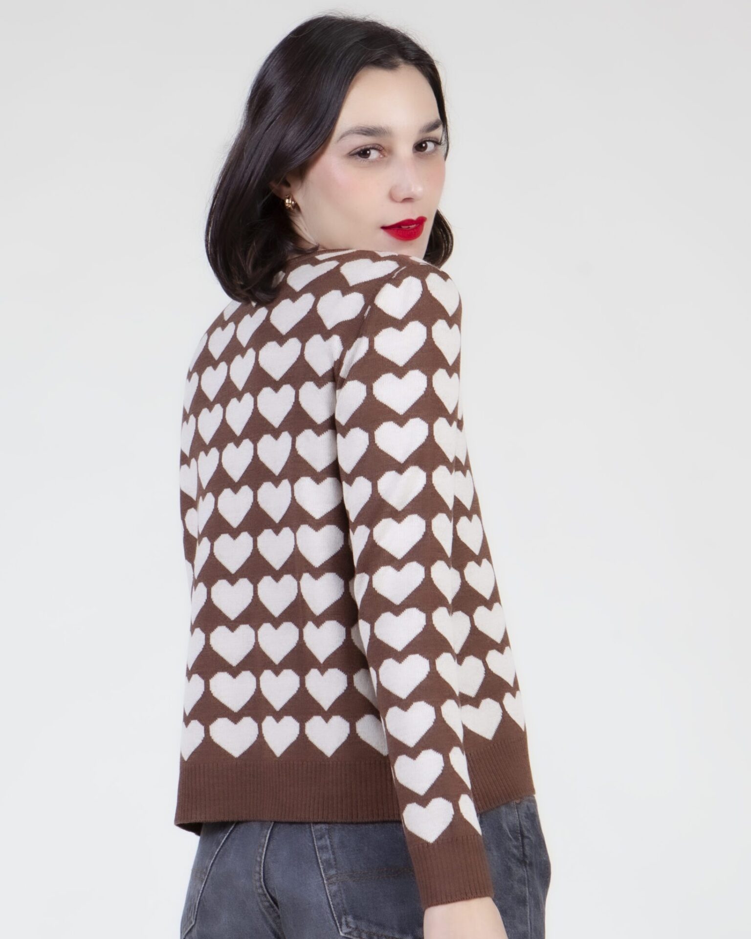 jersey corazones marrón - Imagen 4