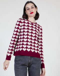 jersey corazones granate