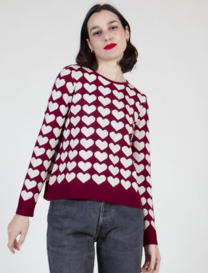 jersey corazones granate