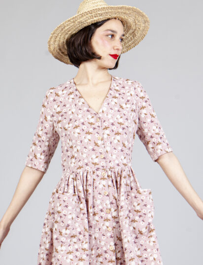 vestido country pink
