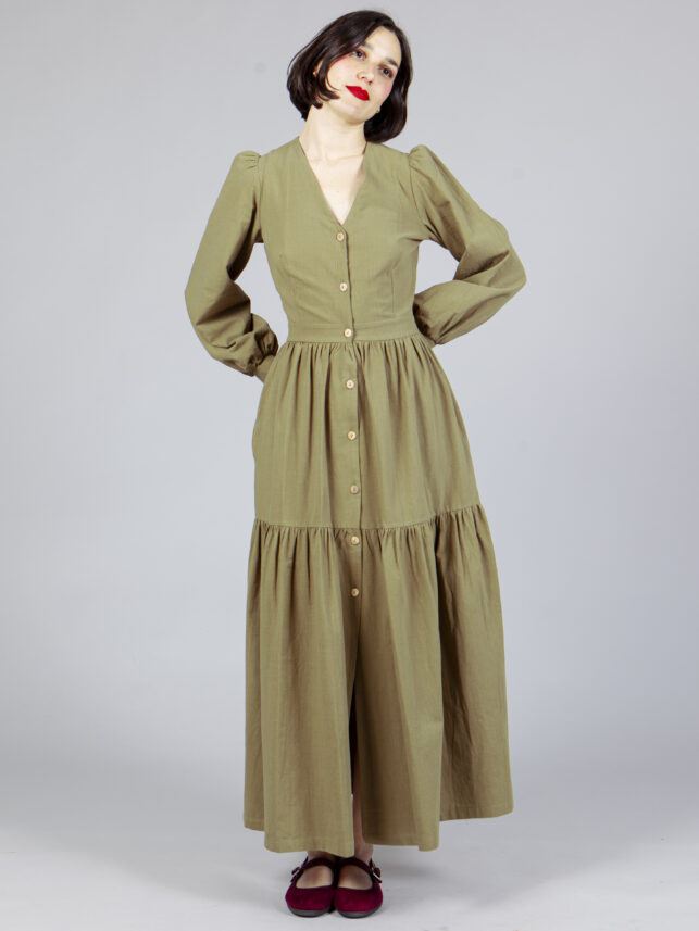 VESTIDO NORTE OLIVA - Imagen 2