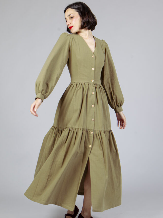VESTIDO NORTE OLIVA - Imagen 4