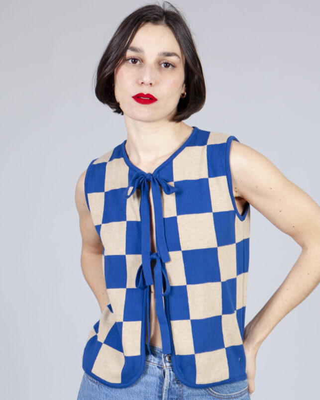chaleco plaid blue - Imagen 2