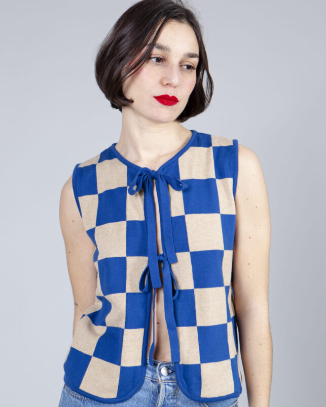 chaleco plaid blue - Imagen 3