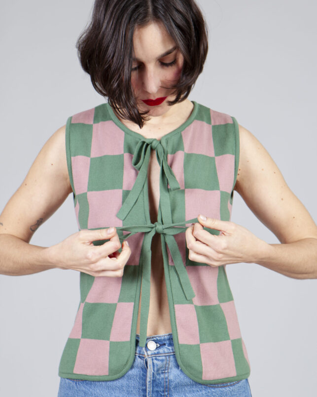 chaleco plaid green - Imagen 2