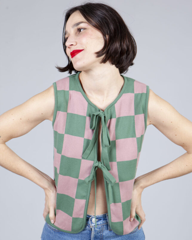 chaleco plaid green - Imagen 3