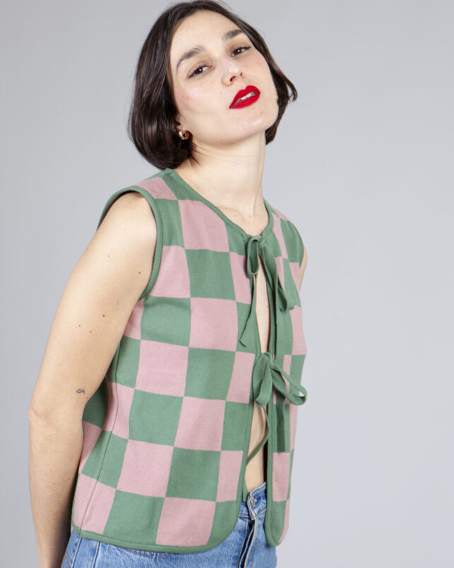 chaleco plaid green - Imagen 4